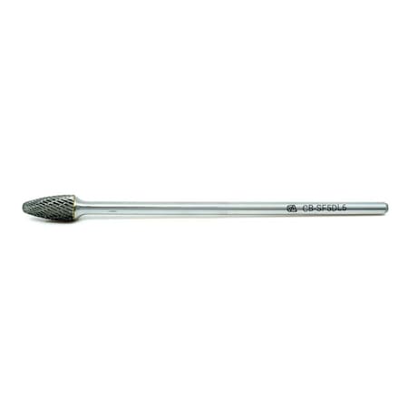 Continental Abrasives SF-5 Double Cut Arch Ball Nose Tungsten Carbide Burr  6" Shank CB-SF5DL6